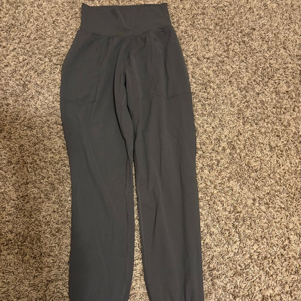 Athleta Salutation Jogger Pants XXS Xtra Xtra Small Solid Gray Nylon Blend